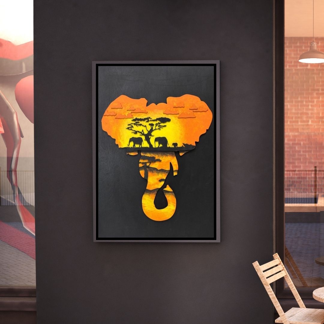 Elephant / Wooden Tiered Table