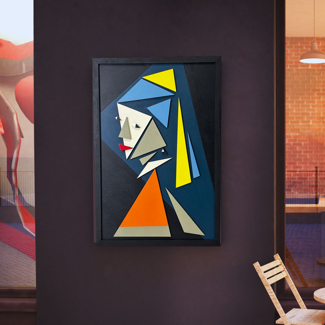 Lady with Earrings / Wooden Tiered Table