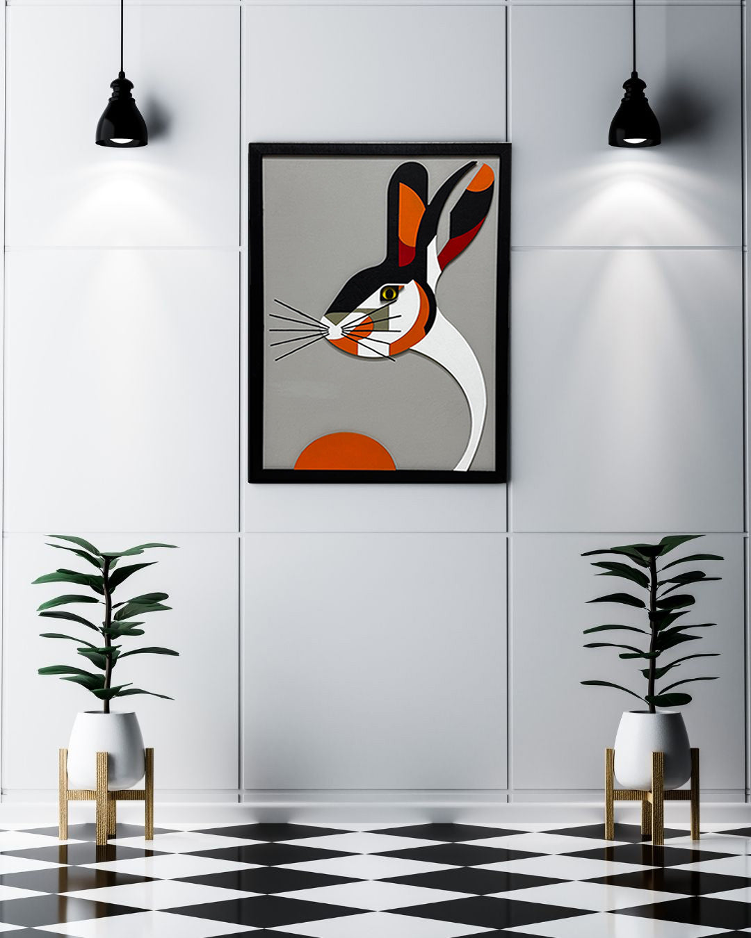 Rabbit / Wooden Tiered Table