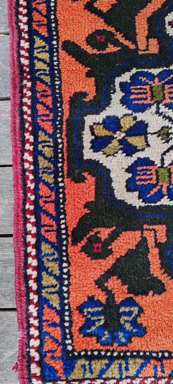 Pair of Vintage Tribal Mini Rugs – Handwoven 62x58cm