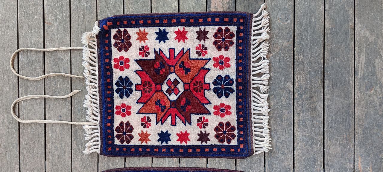 Pair of Vintage Yağcıbedir Saddlebag Panels – 50x49 cm – Handwoven Wool