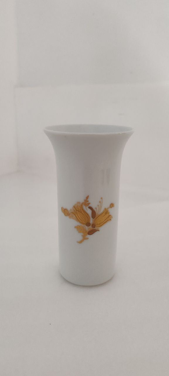 Rosenthal Studio Line Porcelain Vase – Hand-Painted Golden Floral Motif