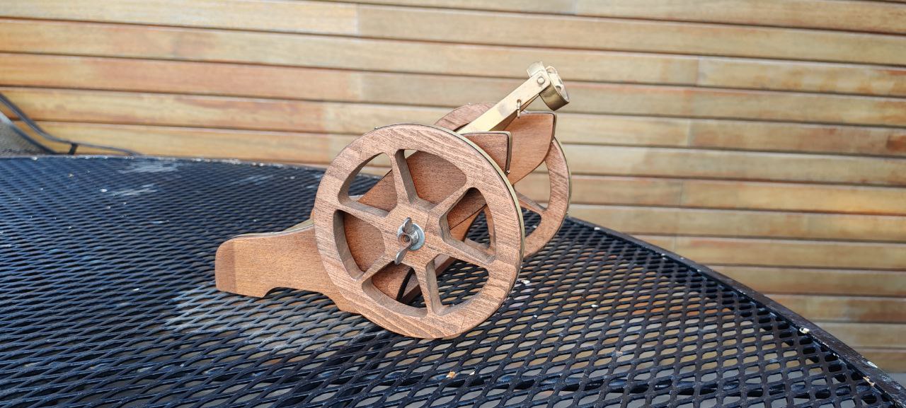 Vintage-Style Cannon Carriage Bottle Holder