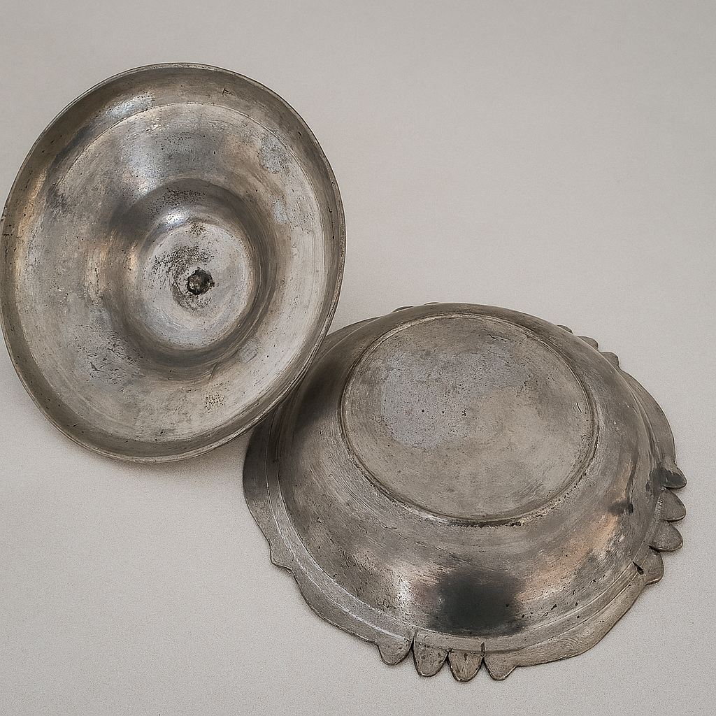 Antique Ottoman Copper Sahan with Arabic Inscription – Traditional Handcrafted Turkish Serving Dish