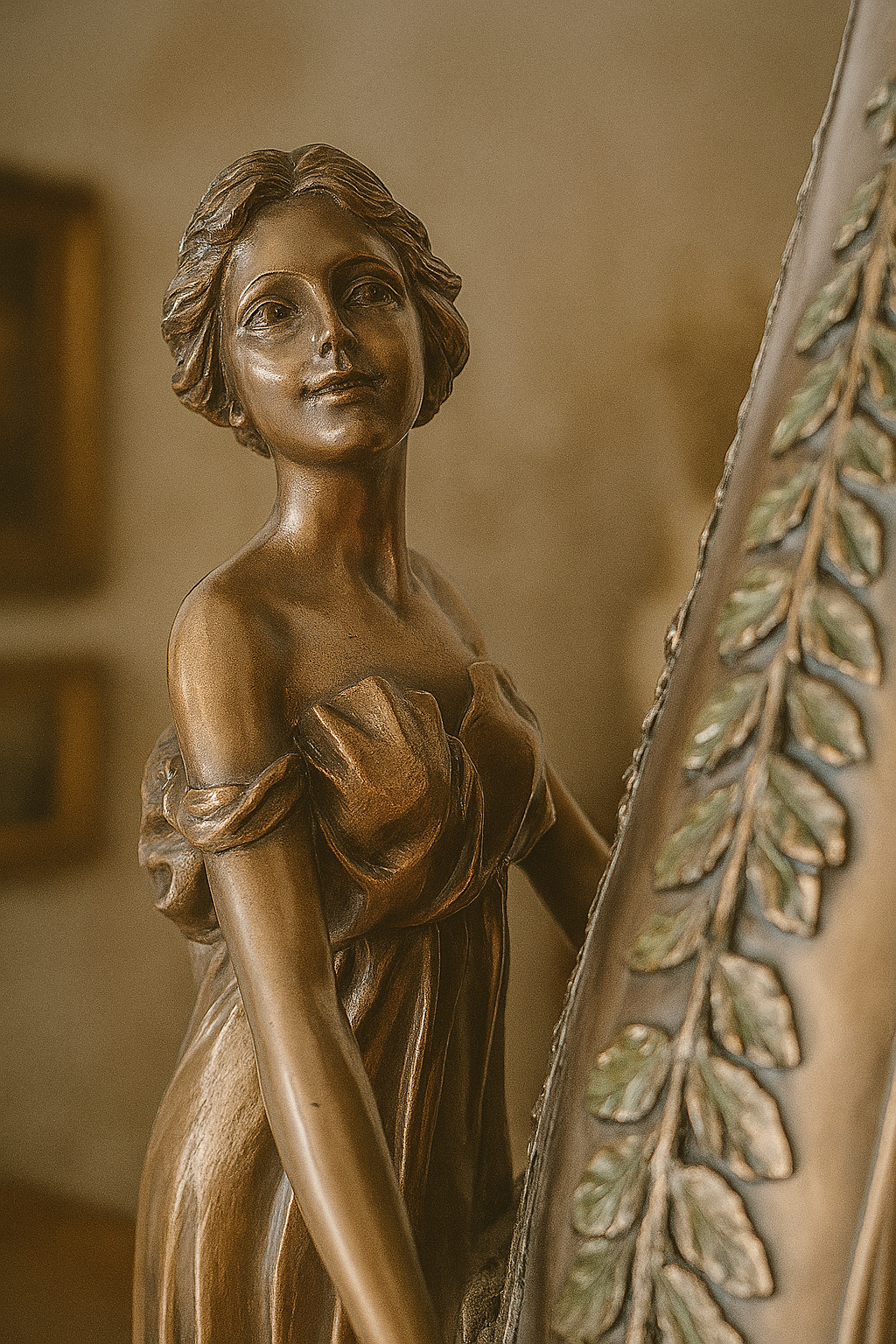 Fine Art Nouveau Lady Vase