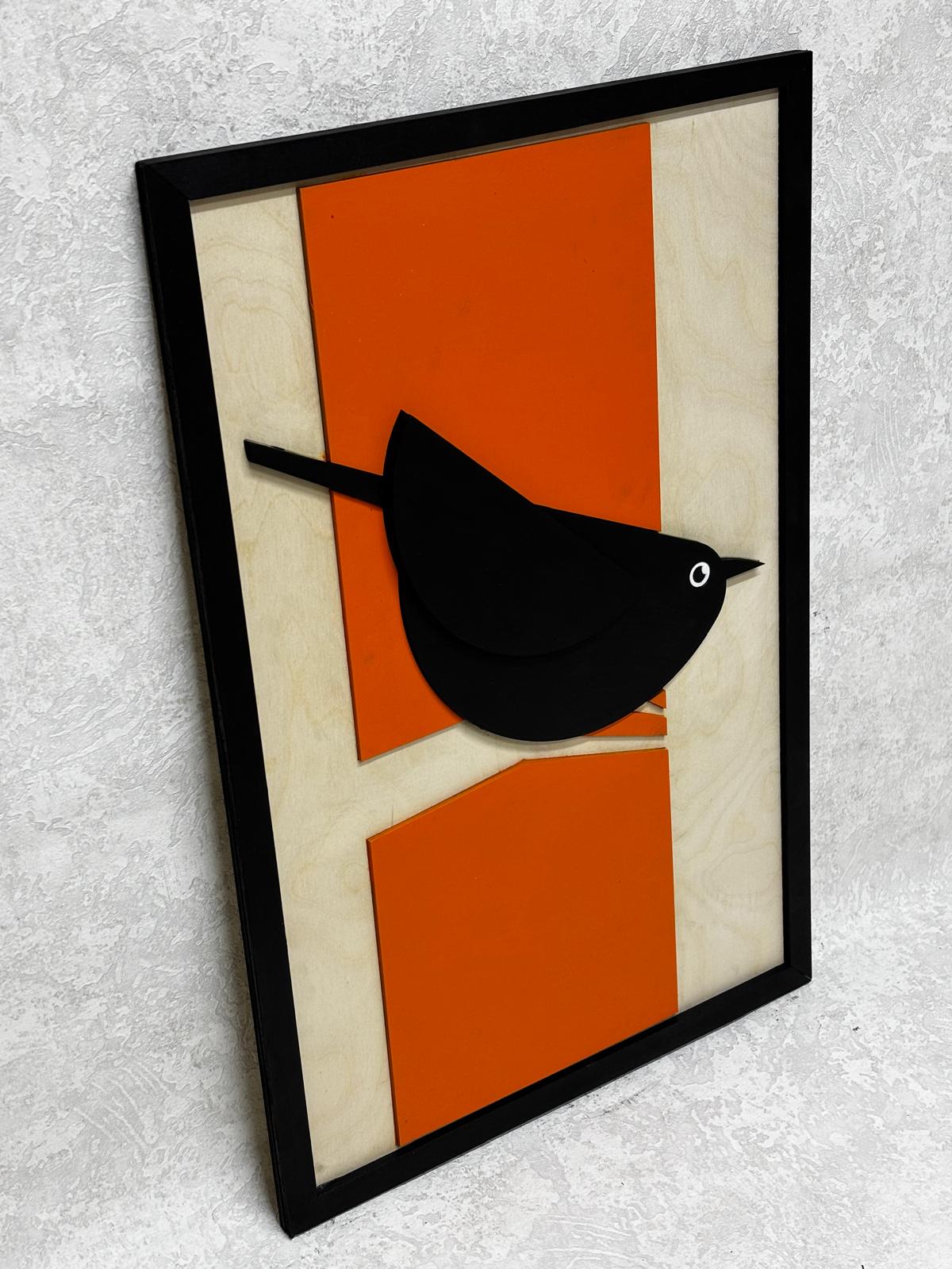 Black Bird / Wooden Tiered Table