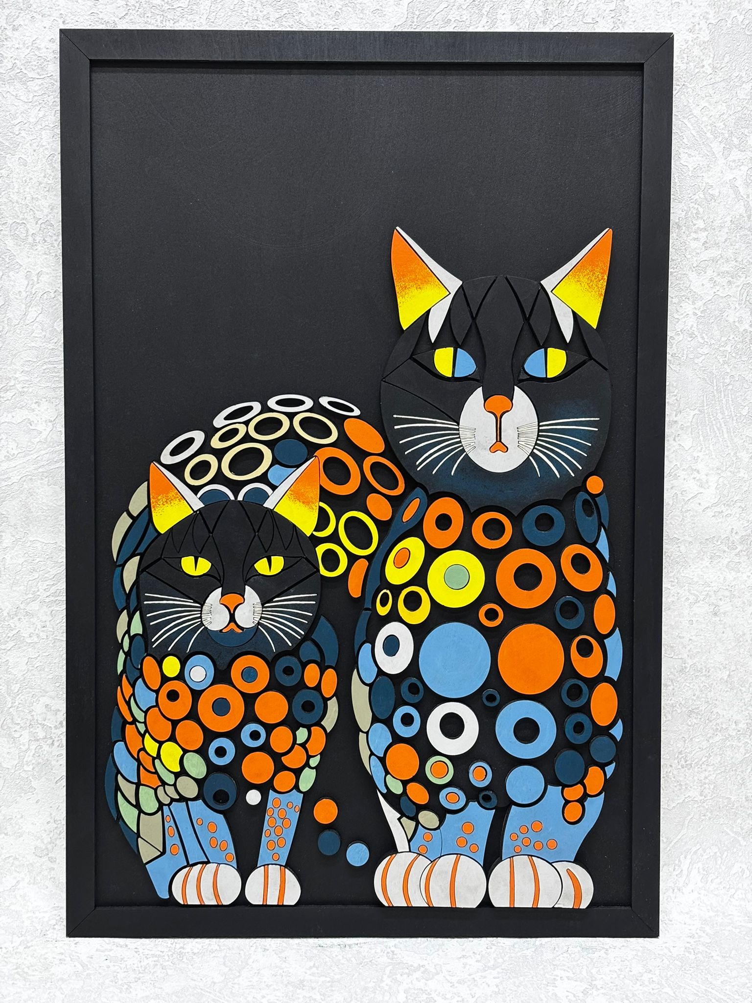 Colorful Cats / Wooden Tiered Table