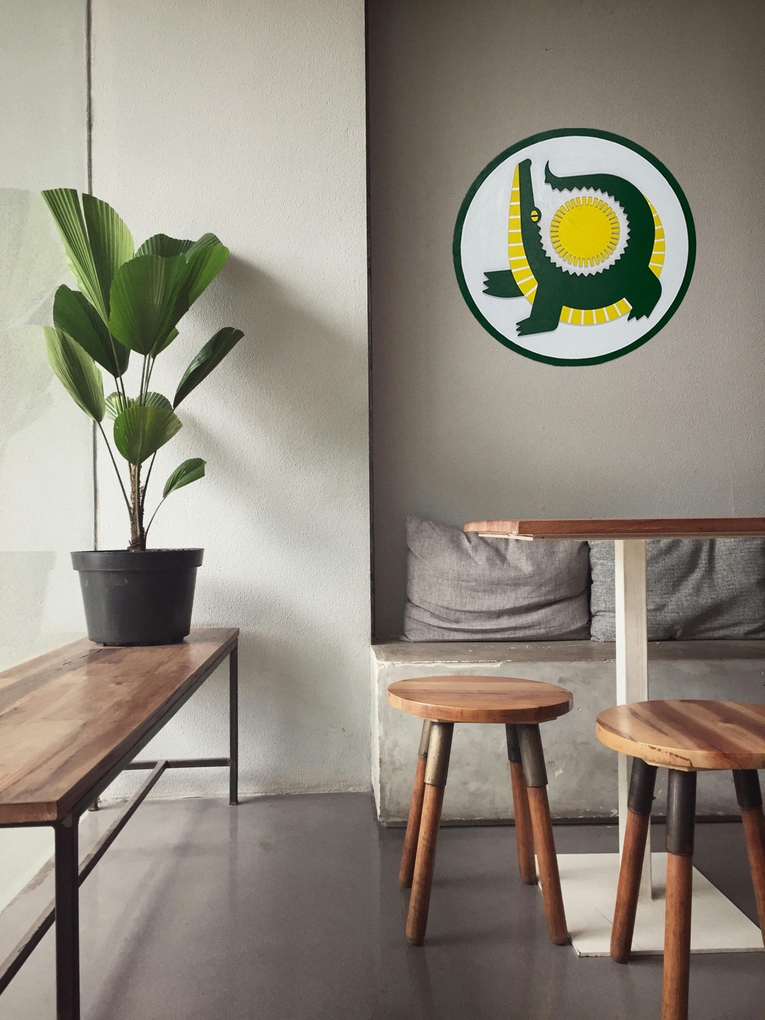 Crocodile  / Wooden Tiered Table