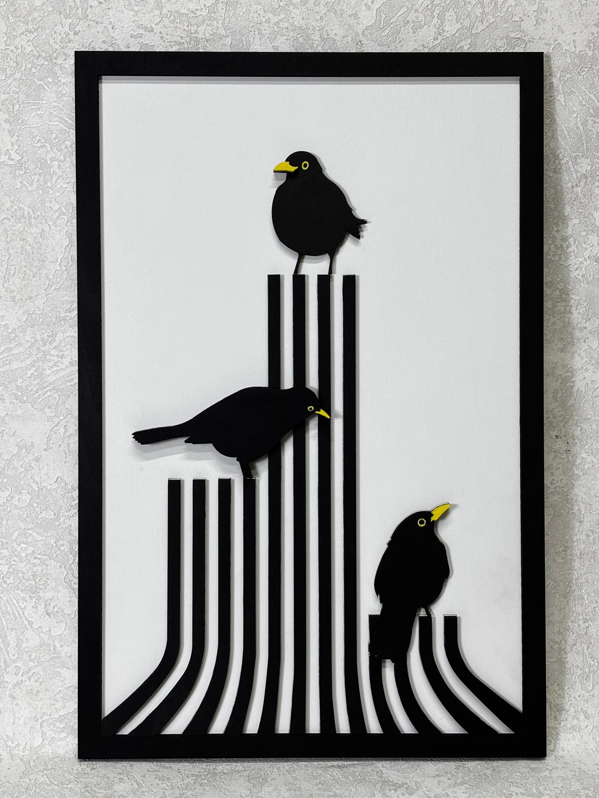 Crows / Wooden Tiered Table