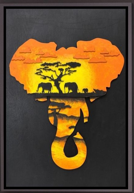 Elephant / Wooden Tiered Table