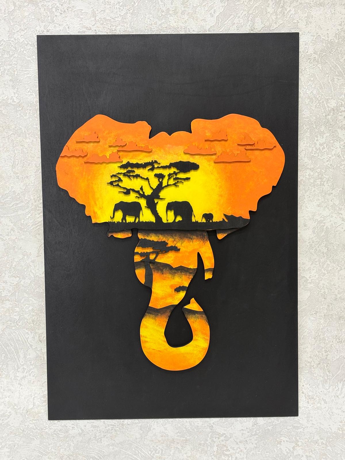 Elephant / Wooden Tiered Table