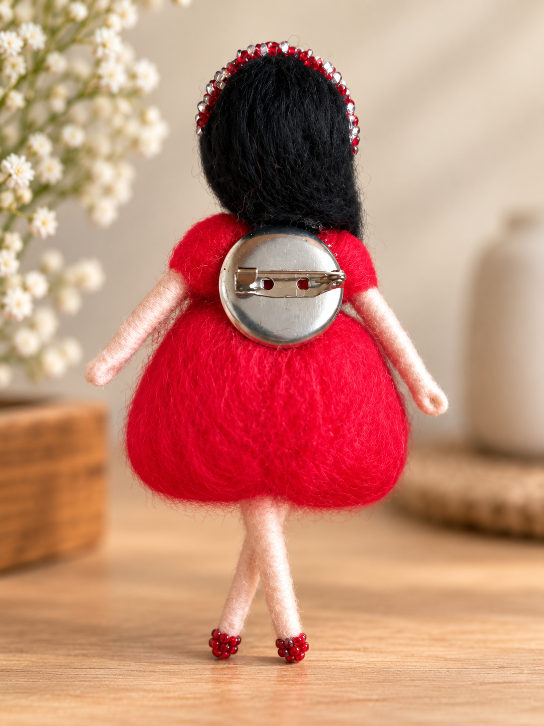 Red Dress Fairy Girl Brooch