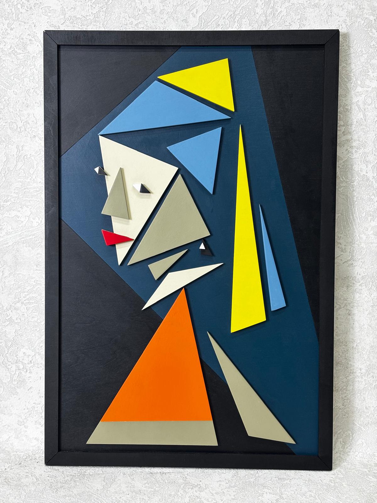 Lady with Earrings / Wooden Tiered Table