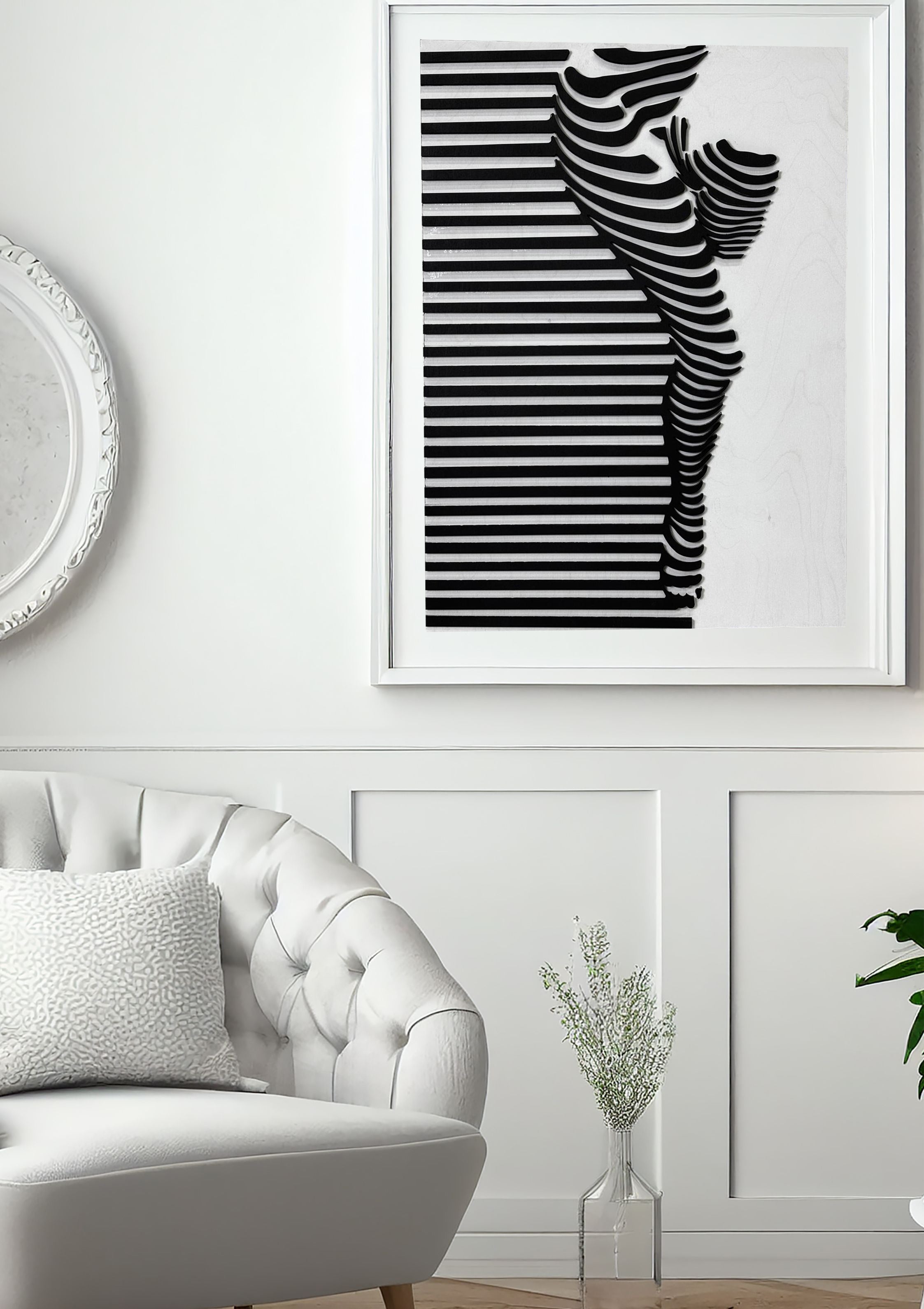 Line Woman   / Wooden Tiered Table