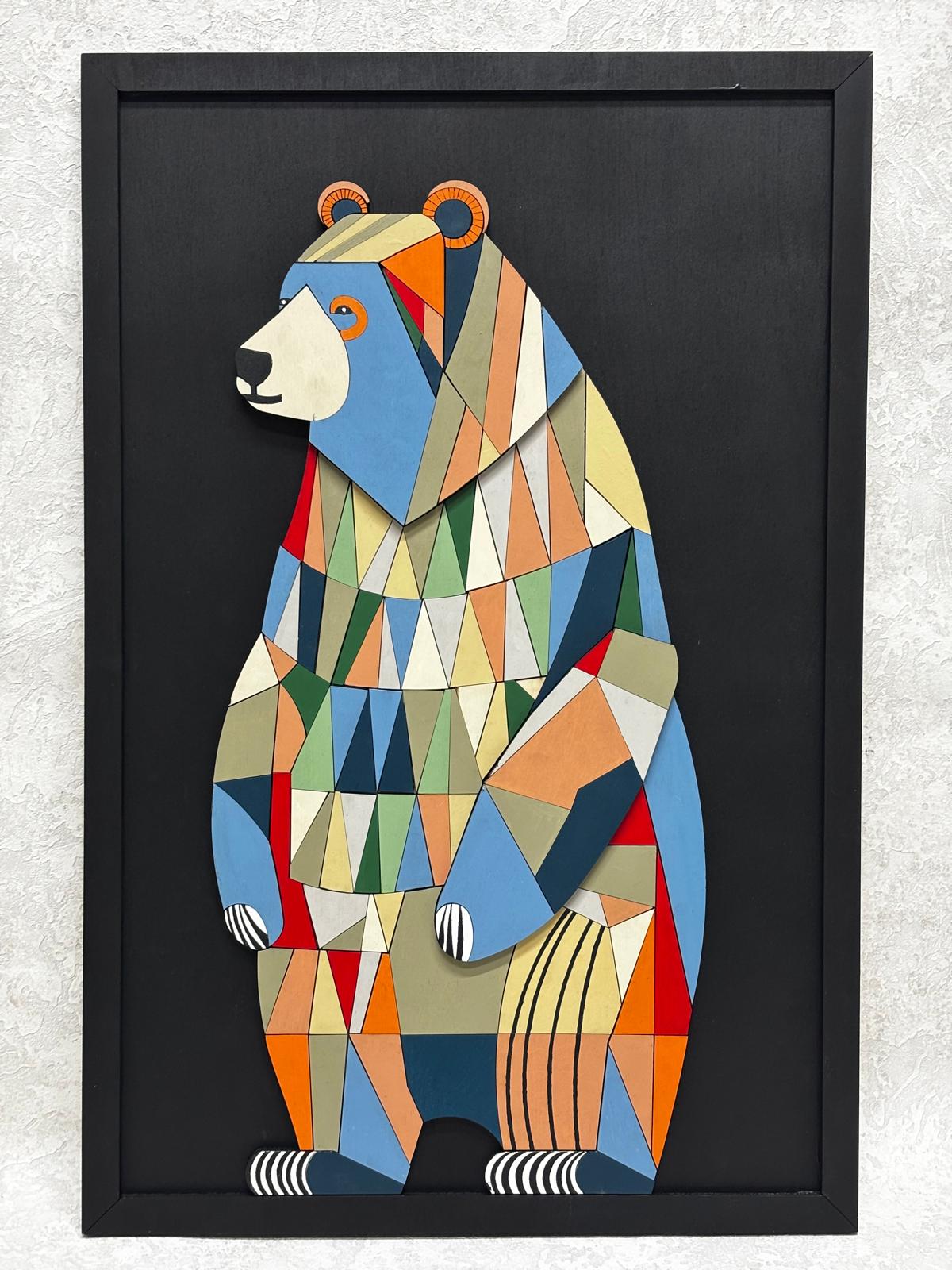 Puzzle Bear  / Wooden Tiered Table