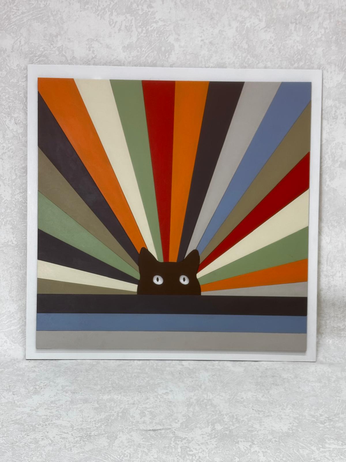 Rainbow Cat / Wooden Tiered Table