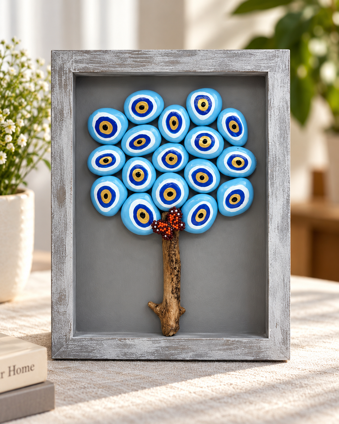 Grey Evil Eye Tree Wall Art
