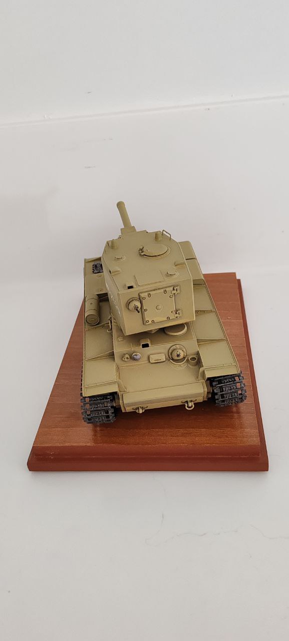 Russian Tank Model with Wooden Base & Display Case
