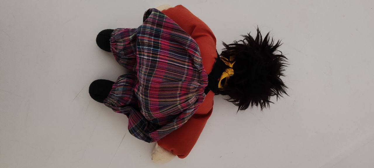 Porcelain-Faced Clown Doll with Fabric Body – 18 cm