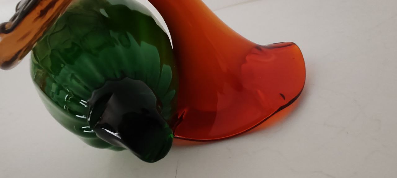 Murano Hand-Blown Glass Decorative Pumpkin Flower Sculpture