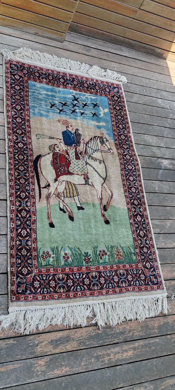 Hand-Knotted Babur Pictorial Rug – 324000 Knots – 153x91 cm