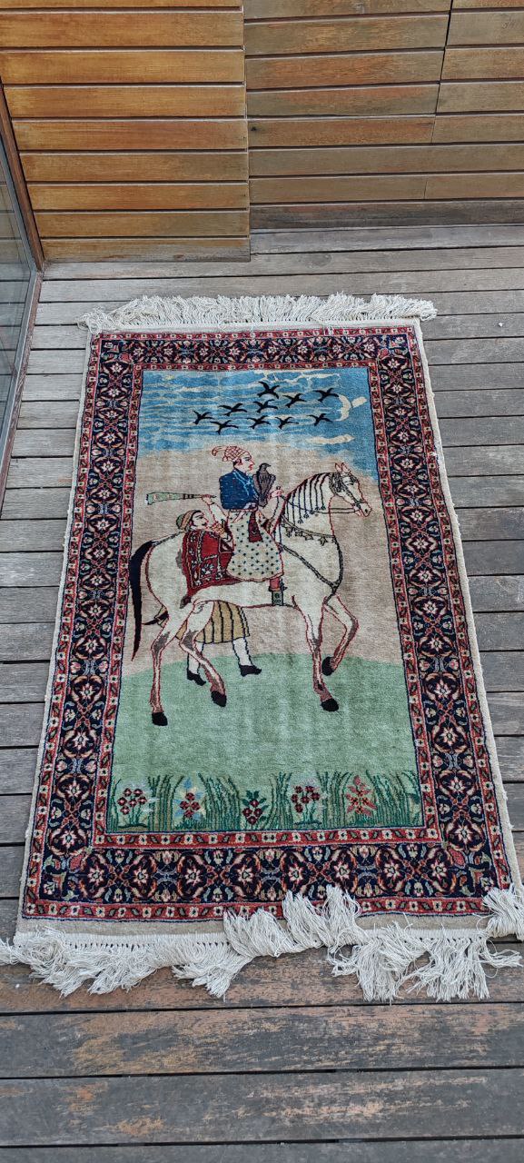 Hand-Knotted Babur Pictorial Rug – 324000 Knots – 153x91 cm