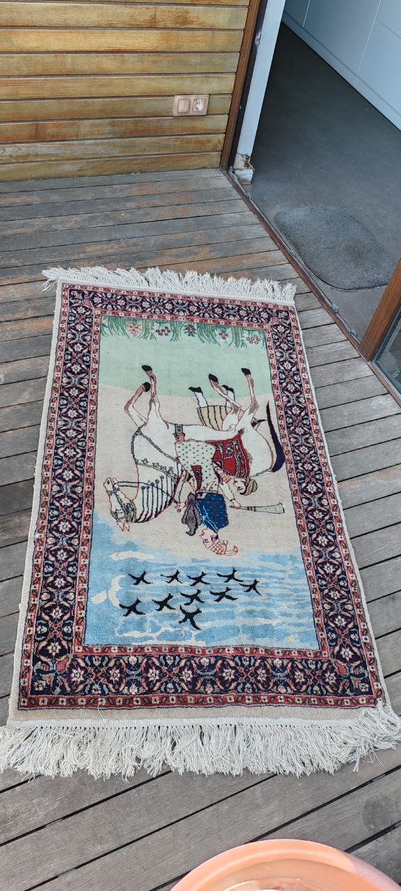 Hand-Knotted Babur Pictorial Rug – 324000 Knots – 153x91 cm