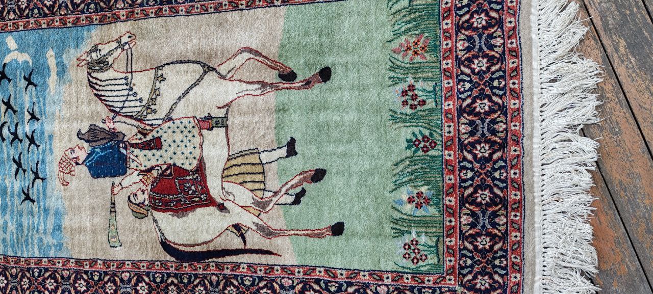 Hand-Knotted Babur Pictorial Rug – 324000 Knots – 153x91 cm