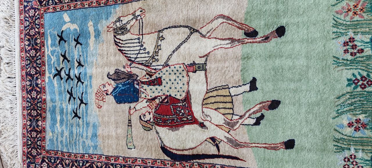 Hand-Knotted Babur Pictorial Rug – 324000 Knots – 153x91 cm