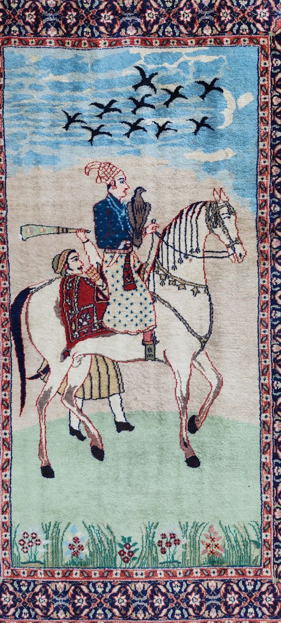 Hand-Knotted Babur Pictorial Rug – 324000 Knots – 153x91 cm