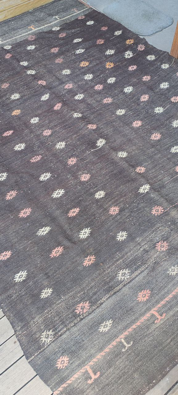 Large Vintage Turkish Flatweave Kilim – 265x160 cm – Geometric Motifs