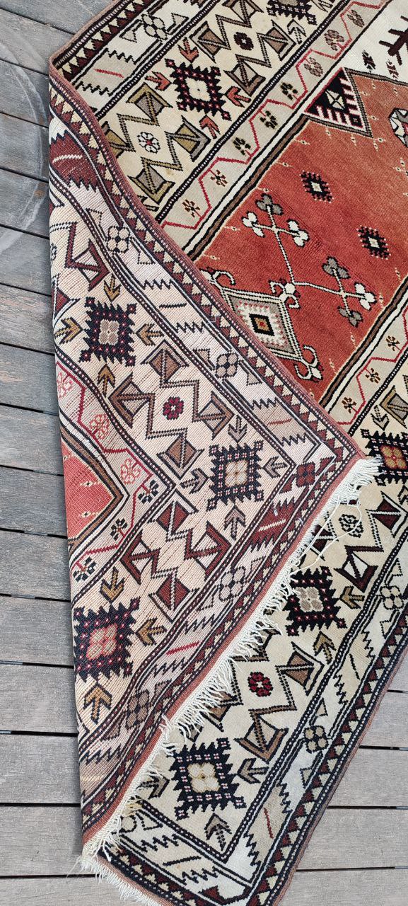 Large Turkish Milas Wool Rug – 210x110 cm – Traditional Handmade