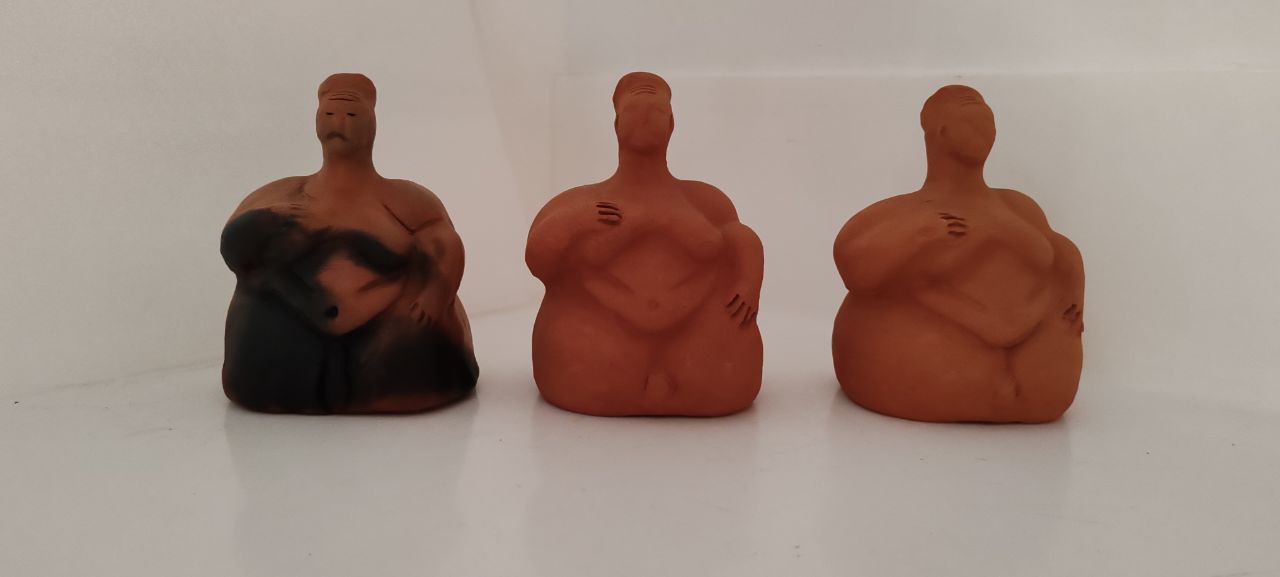Handmade Terracotta Anatolian Mother Goddess Figurines – Set of 3 – Kibele Symbol