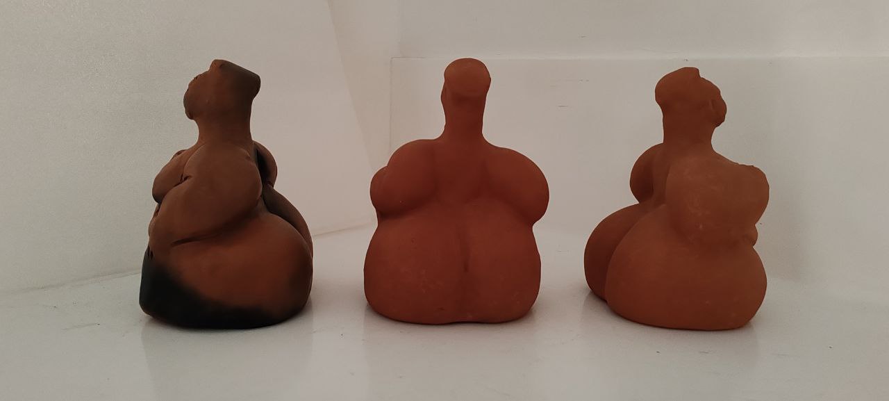 Handmade Terracotta Anatolian Mother Goddess Figurines – Set of 3 – Kibele Symbol