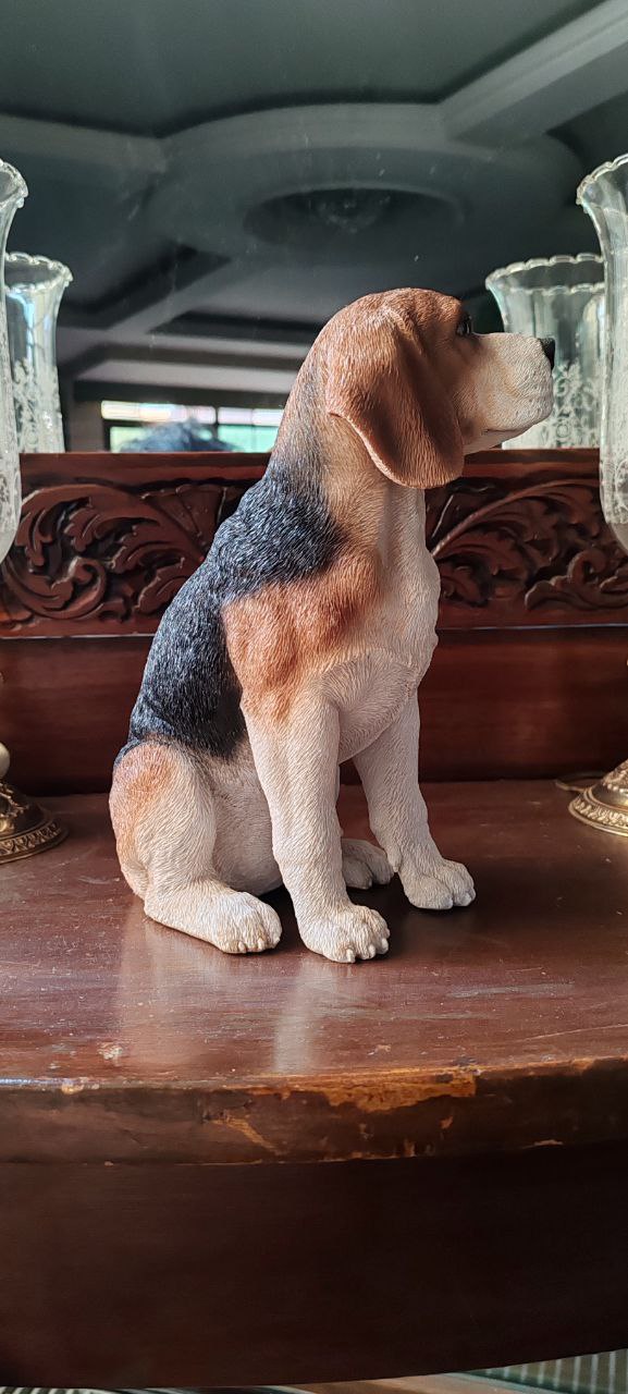 Realistic Beagle Dog Statue – GiftPoint Resin Figurine – 28x20 cm