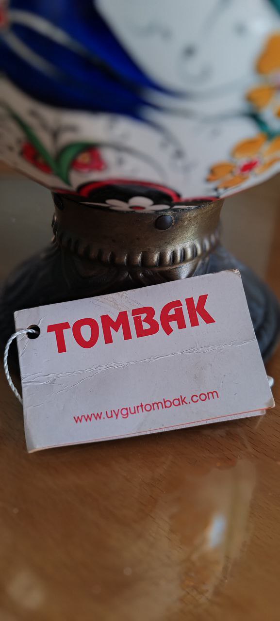 Iznik Ceramic Tombak Ewer – Hand-Painted Floral Tulip Design – 38x20 cm