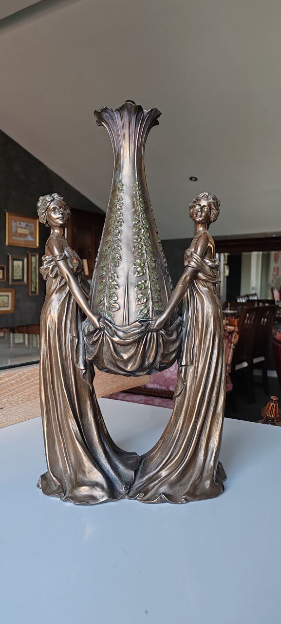 Fine Art Nouveau Lady Vase