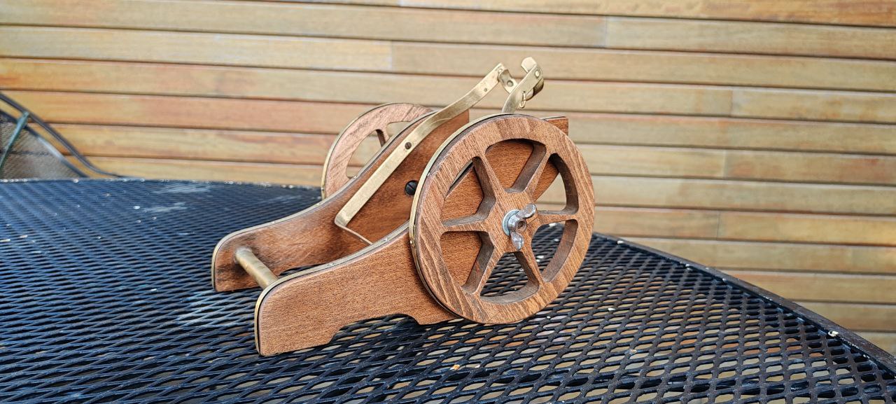 Vintage-Style Cannon Carriage Bottle Holder