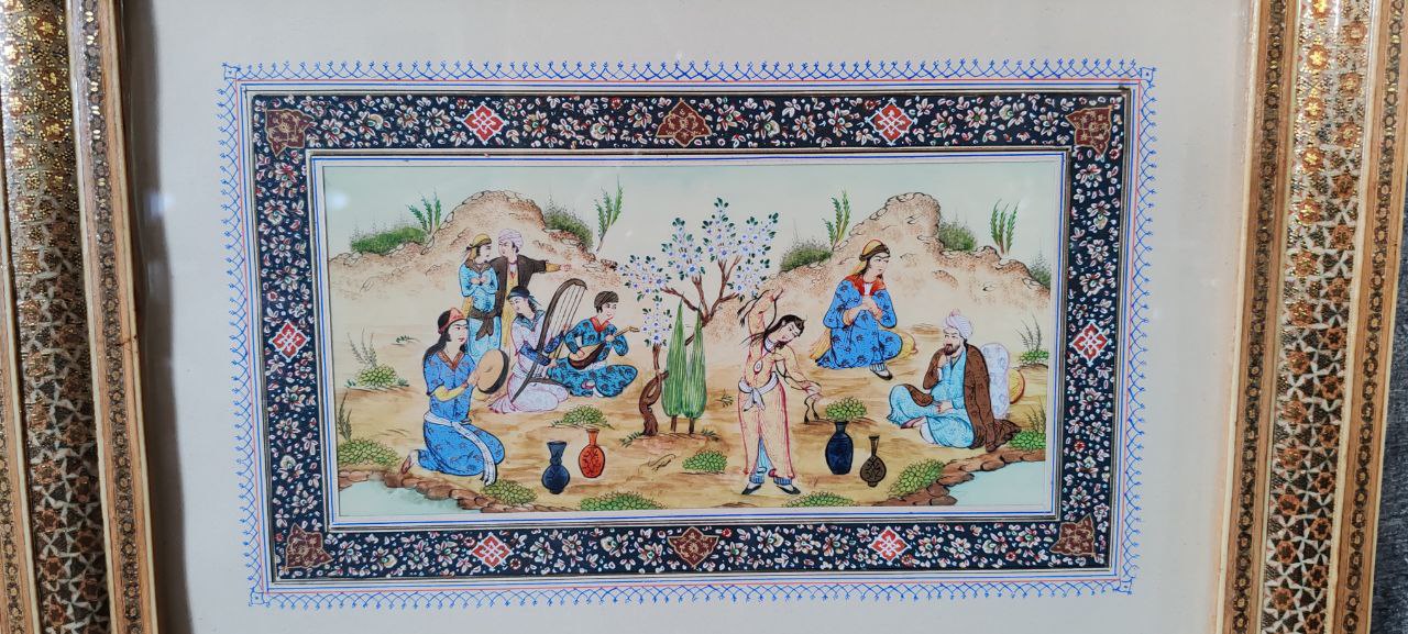 Exquisite Persian Miniature Painting and Frame