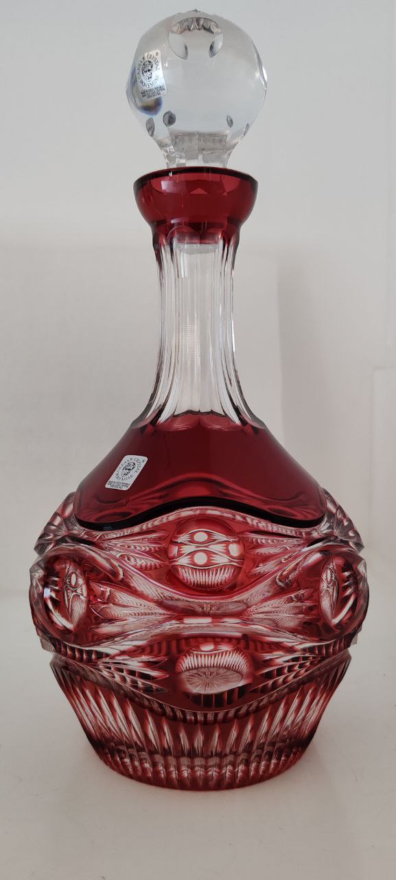 Caesar Cranberry Crystal Decanter