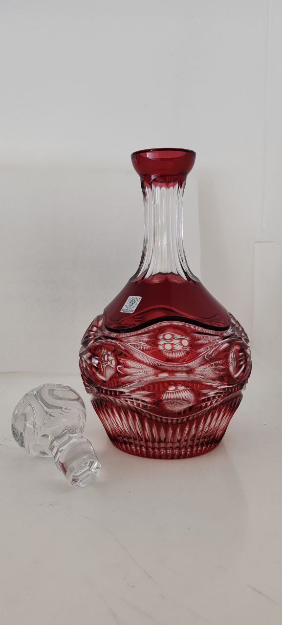 Caesar Cranberry Crystal Decanter