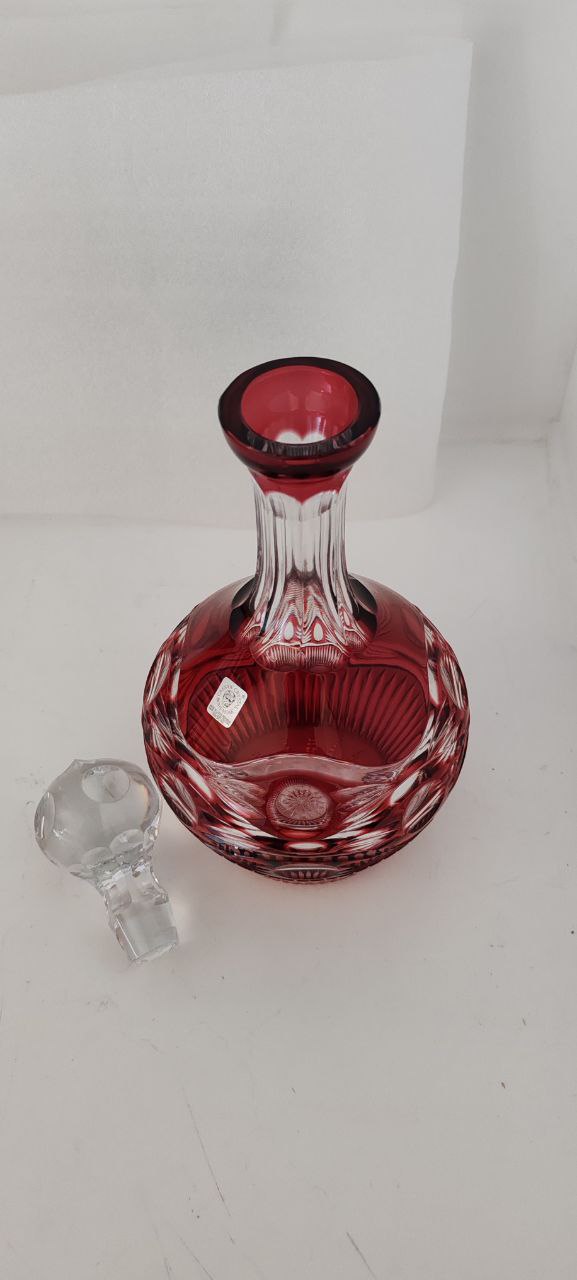 Caesar Cranberry Crystal Decanter