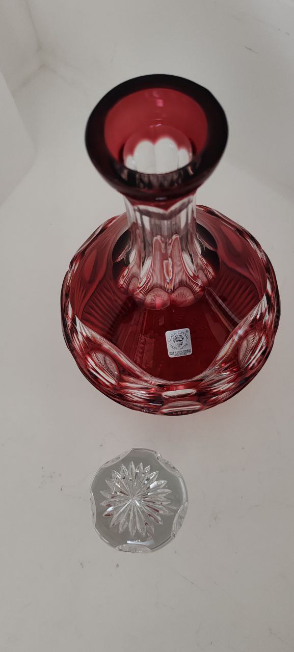 Caesar Cranberry Crystal Decanter