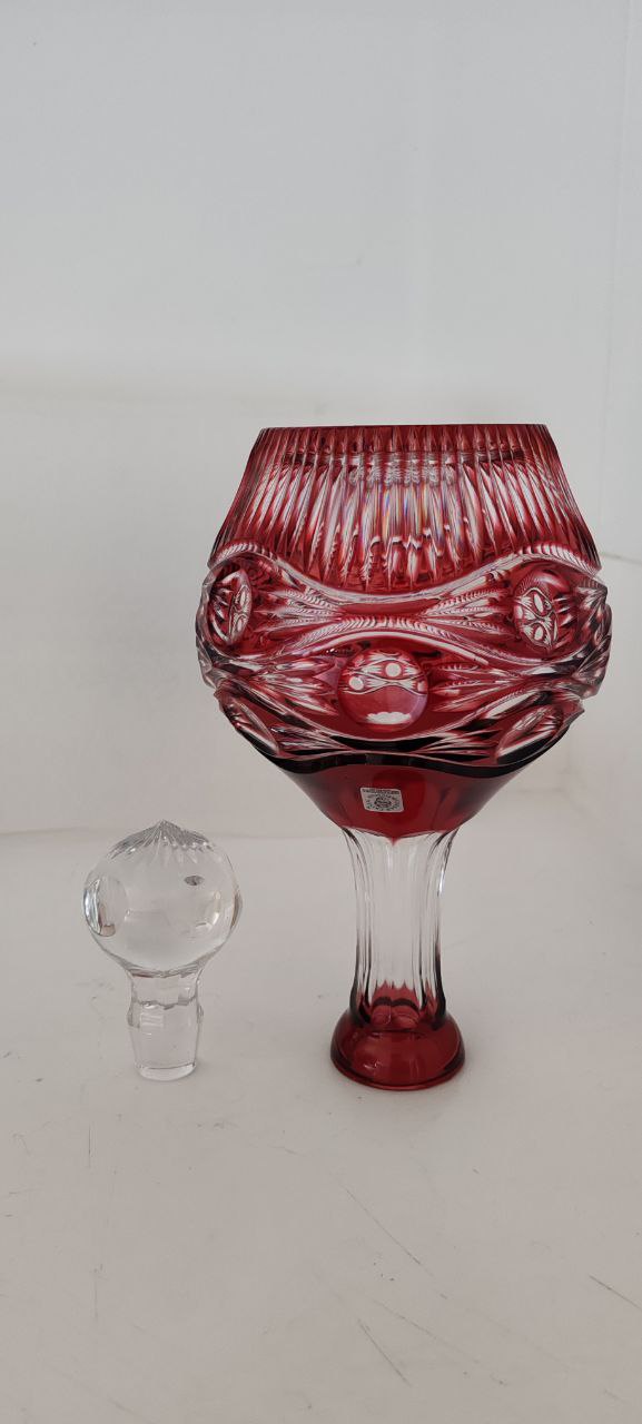 Caesar Cranberry Crystal Decanter