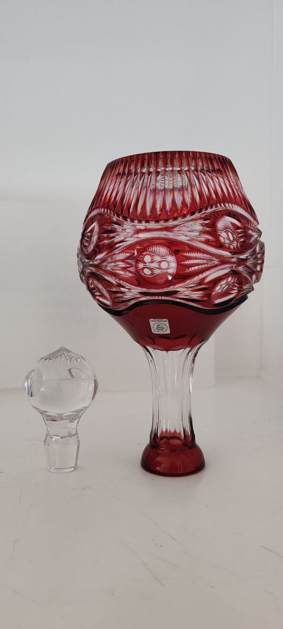 Caesar Cranberry Crystal Decanter