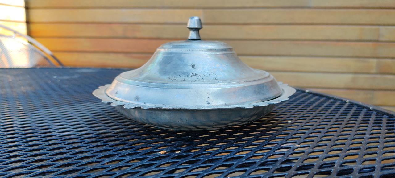 Antique Ottoman Copper Sahan with Arabic Inscription – Traditional Handcrafted Turkish SerVing Dish