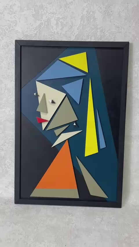 Lady with Earrings / Wooden Tiered Table