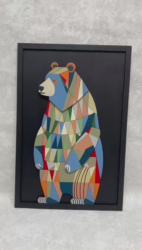 Puzzle Bear  / Wooden Tiered Table