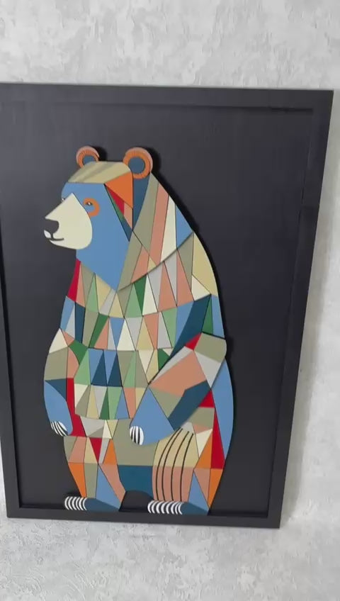 Puzzle Bear  / Wooden Tiered Table